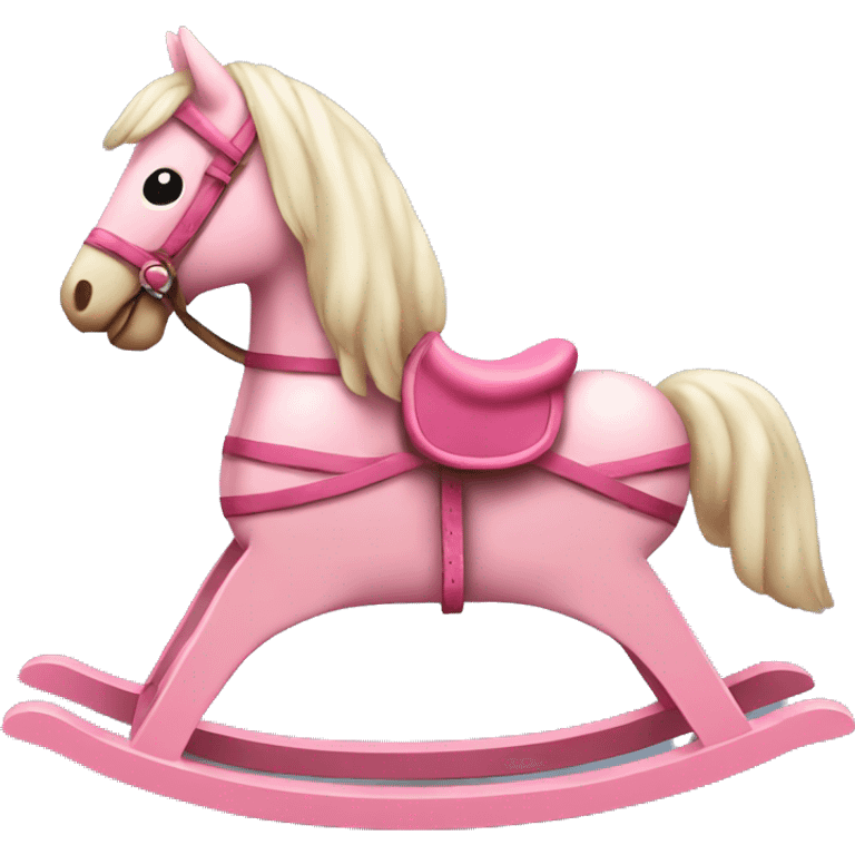 Pink wood rocking horse  emoji