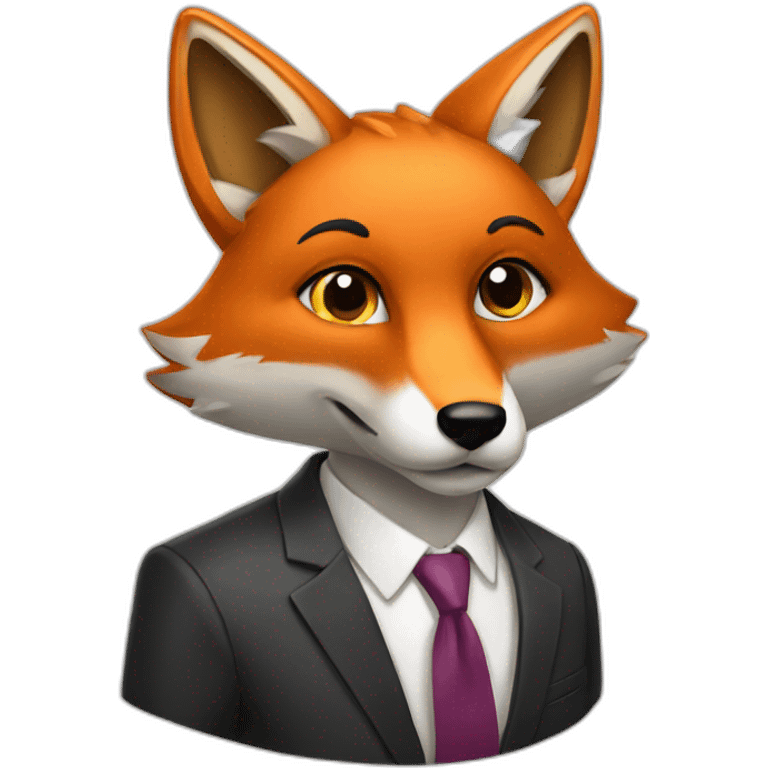 fox with a suit emoji