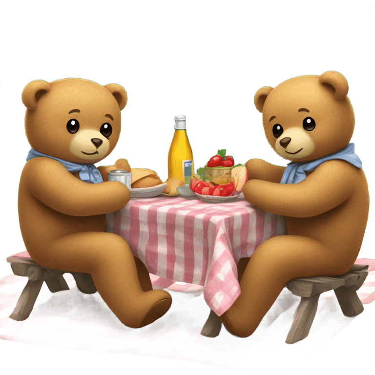 teddy bears having a picnic  emoji