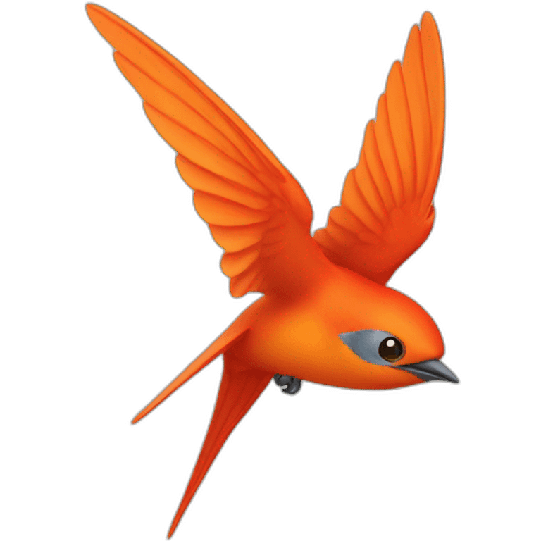 orange-red swallow flying with wings spread emoji