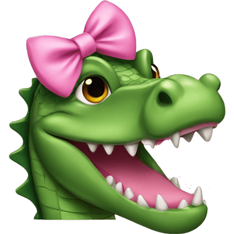 Alligator with pink bow emoji