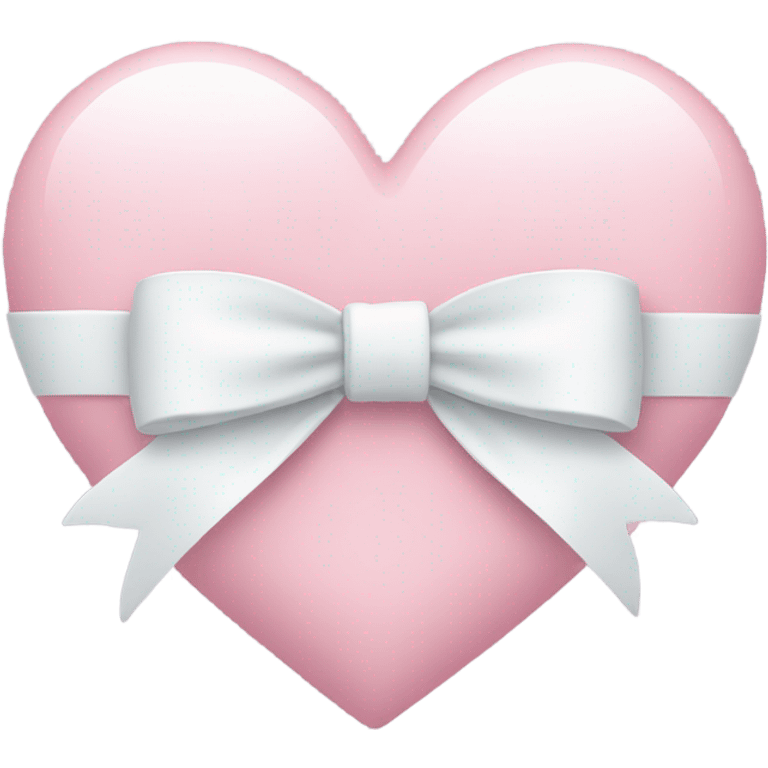 Pastel pink heart with white bow emoji