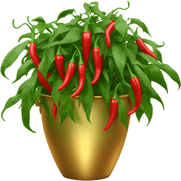 Chili plant in large gold pot emoji