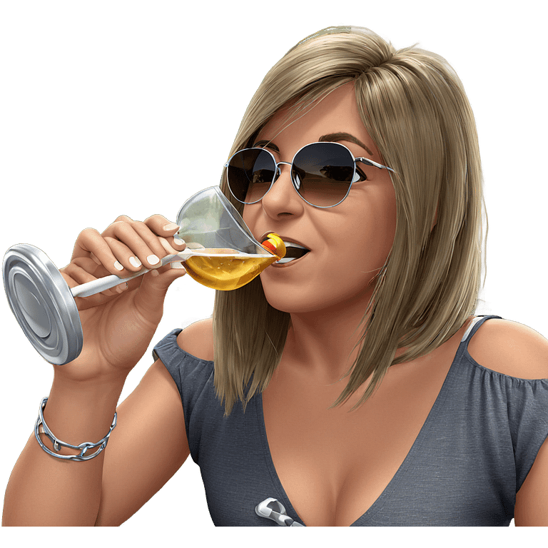 girl enjoying drinks outdoors emoji