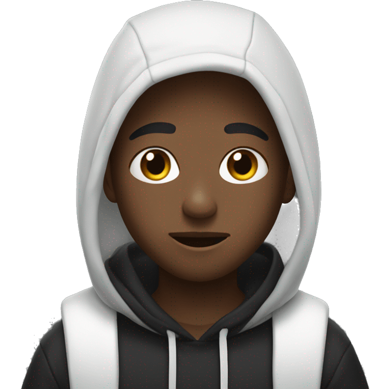 boy in black hoodie indoors with white cleanser on his face emoji