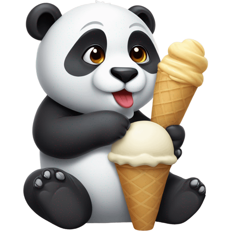 Panda eating ice cream emoji