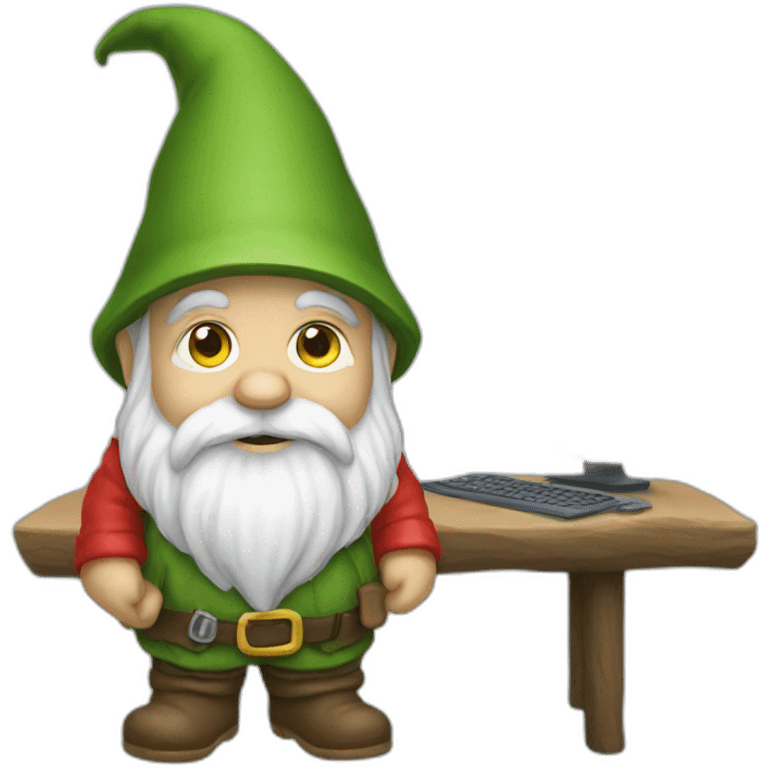 a gnome coding emoji