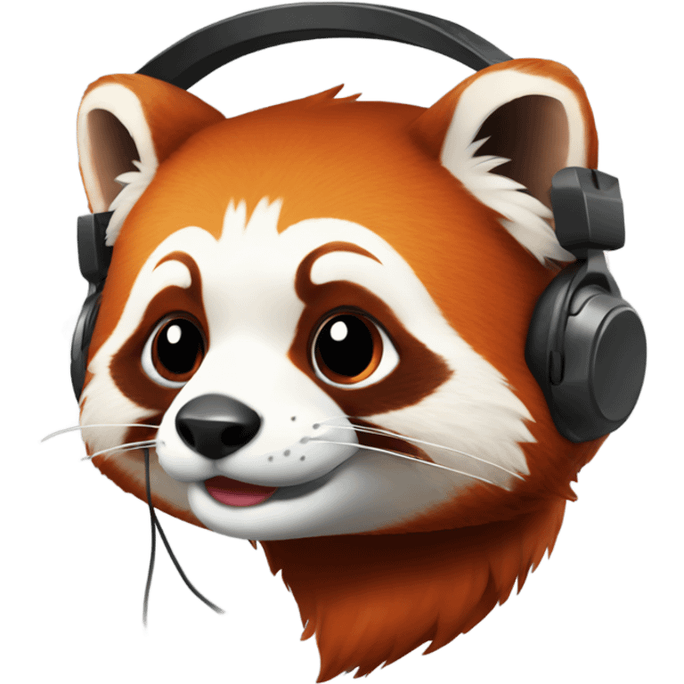 Red panda with gaming headset emoji