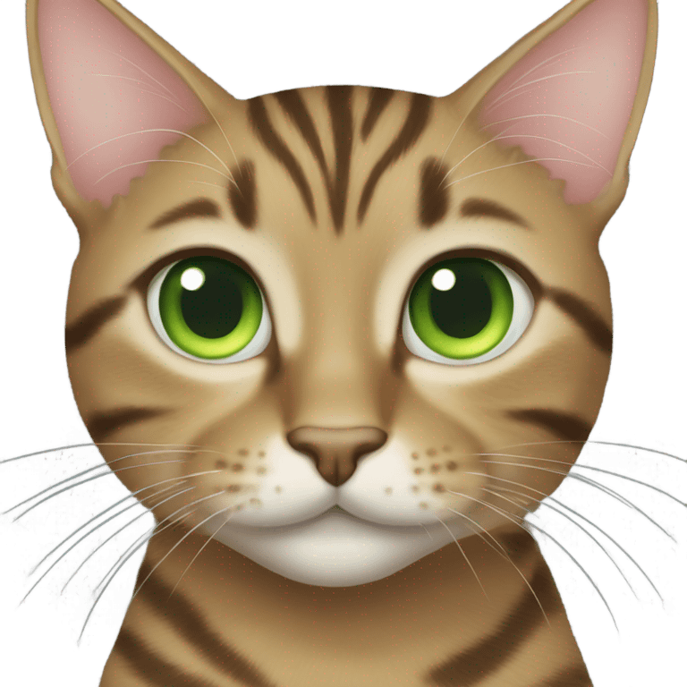 Tabby cat green eyes emoji