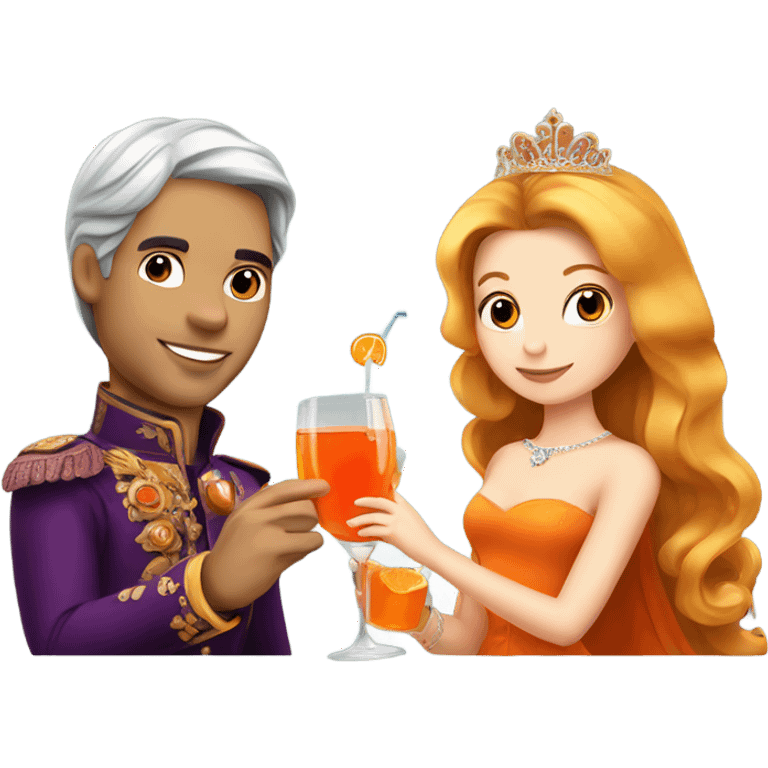 prince and princess drinking aperol emoji