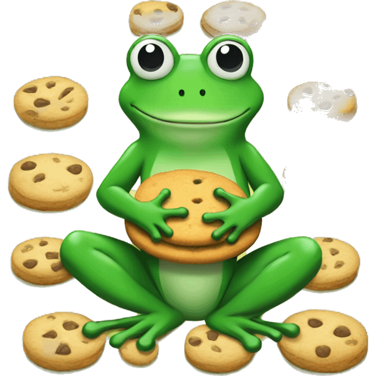 frog with some cookies emoji