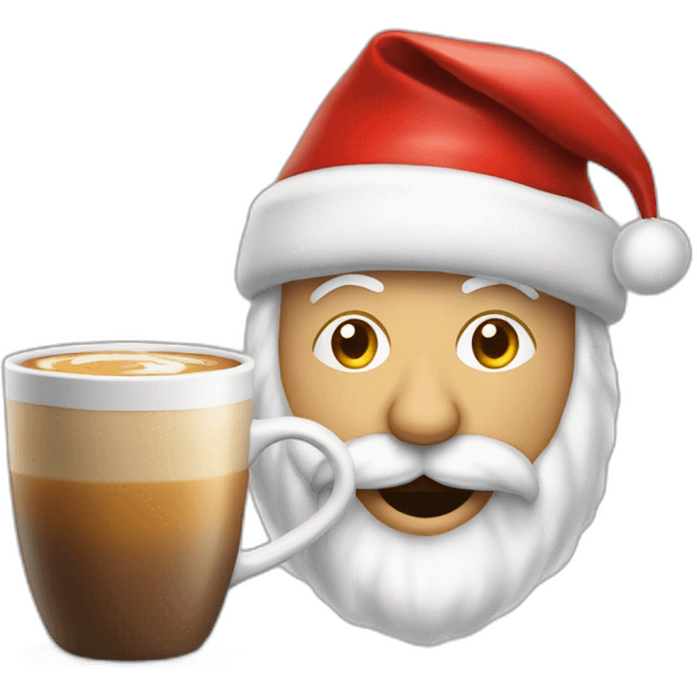 Père Noël qui boit un café emoji