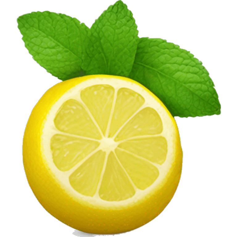 lemon with mint emoji