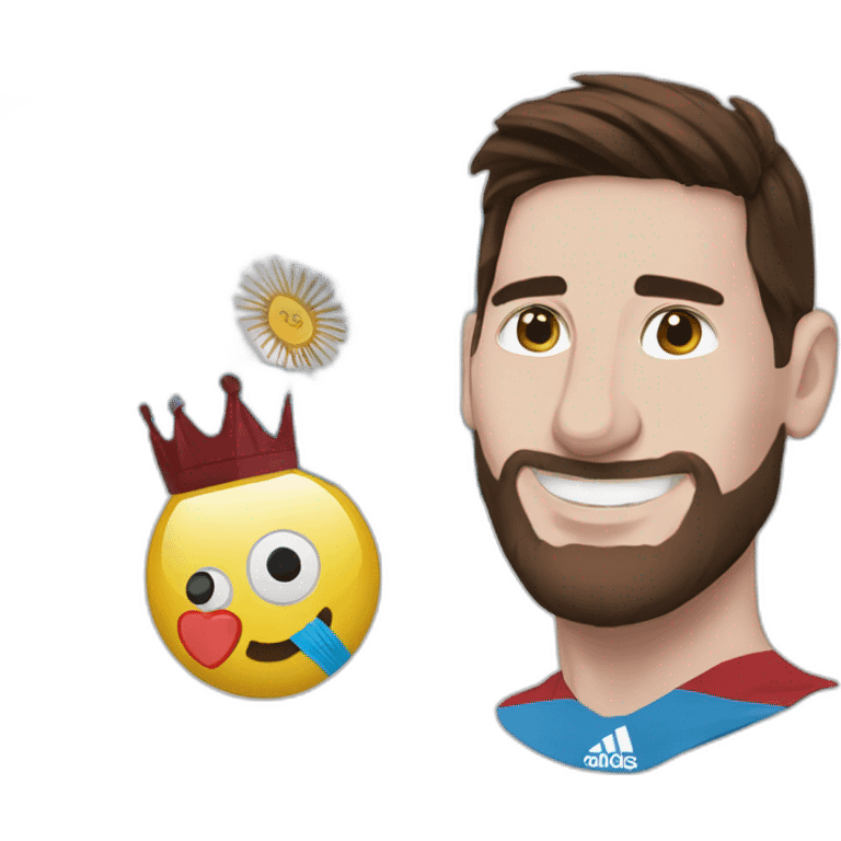 messi beside the argentina flag emoji