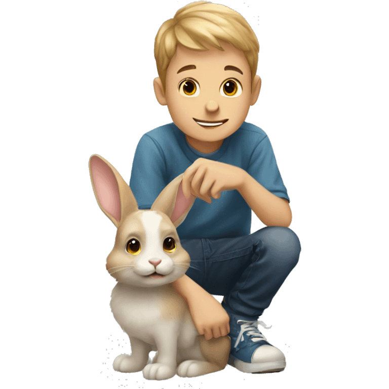 a boy and a rabbit emoji