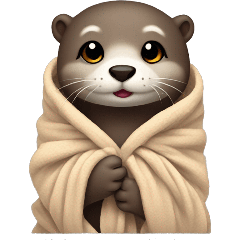 otter cozy in blanket emoji