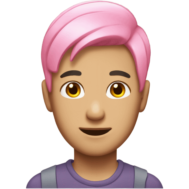 A gay Chinese man with pink hair emoji