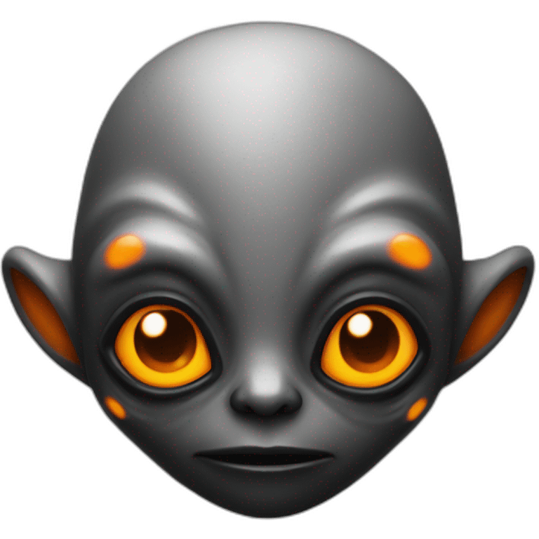 realistic alien black with orange details emoji