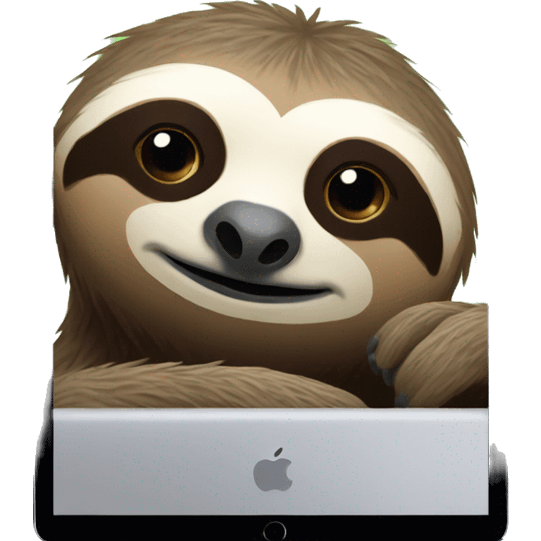 Sloth watching on iPad  emoji