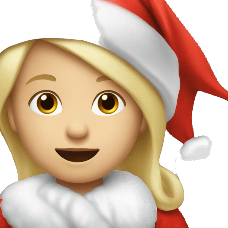 Blond Toddler with Santa hat  emoji