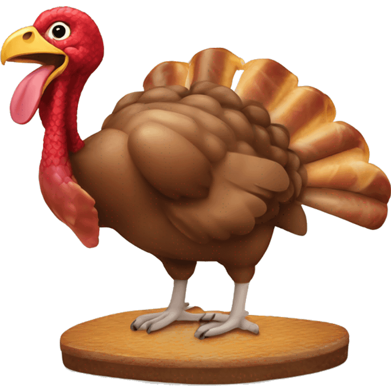 Turkey eating a turkey leg emoji