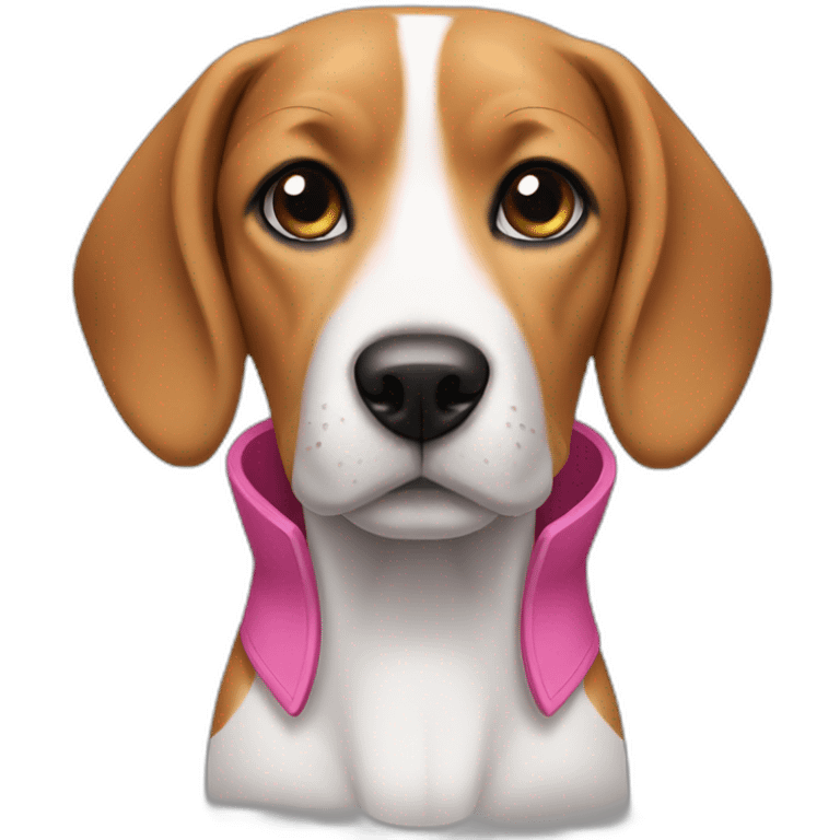 Female Beagle with pink collar emoji