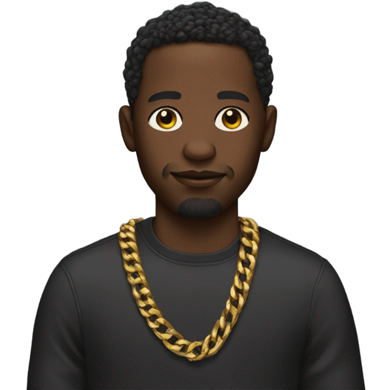 Black guy with gold chain emoji