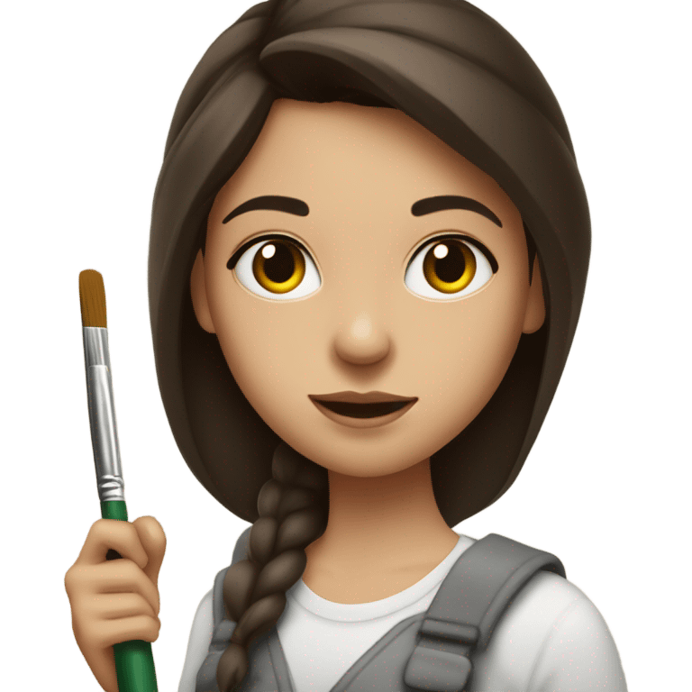 Brunette girl painting  emoji