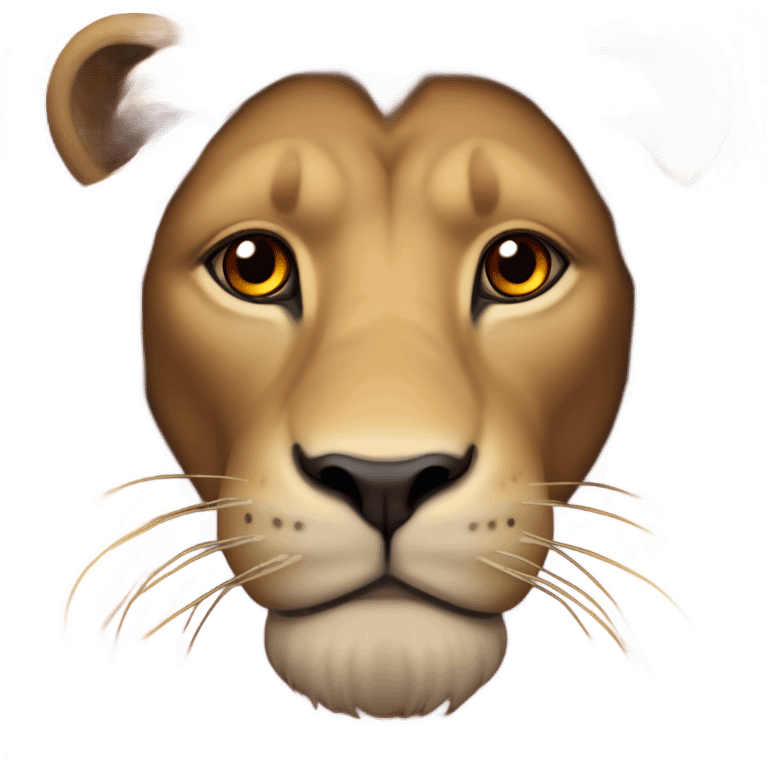 Lion with crimson fur, maroon mane, and amber eyes. emoji