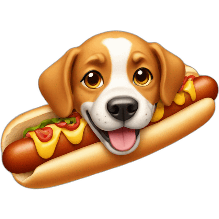 Dog in hotdog  emoji