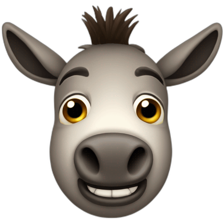 3d sphere with a cartoon Donkey skin texture with big courageous eyes emoji