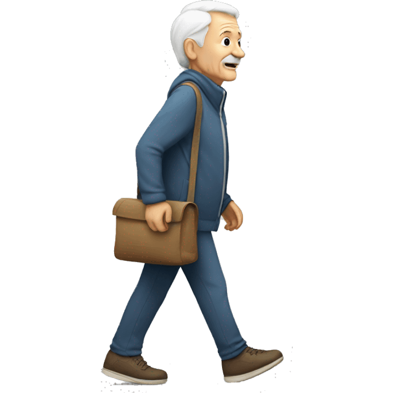 73 year old white man walking emoji