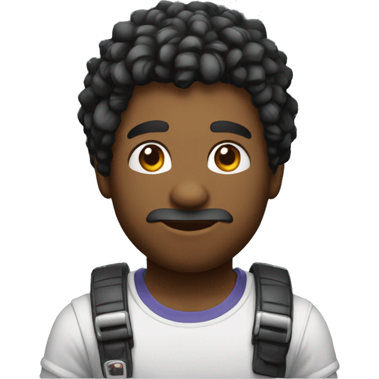 un chico de pelo negro gamer estando cabreado emoji