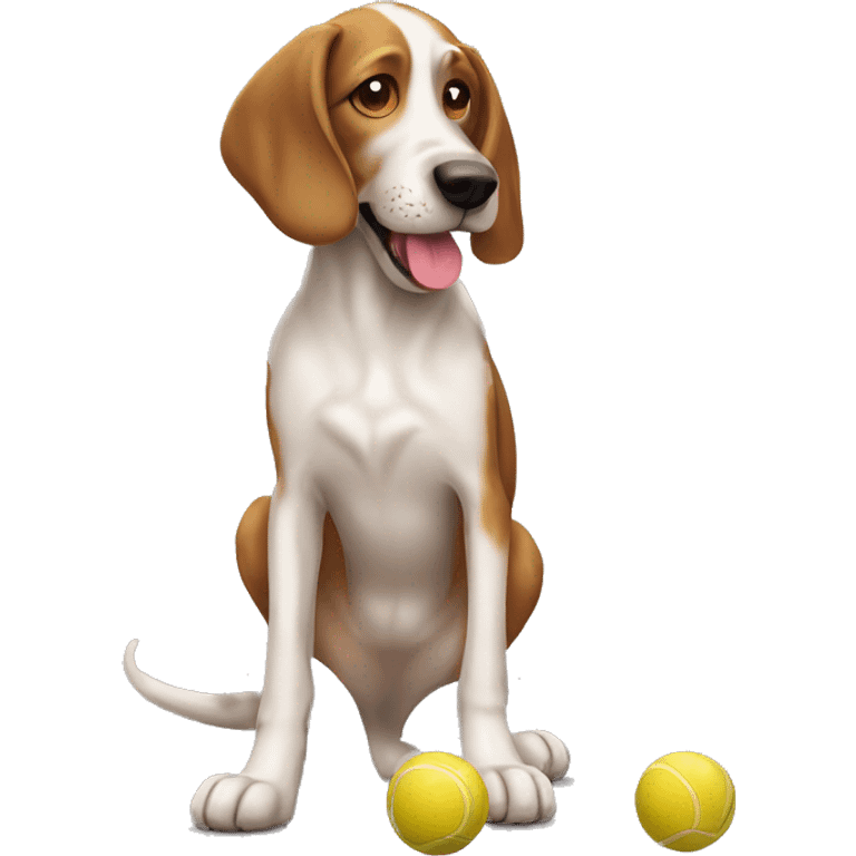 Hound dog playing with a little ball emoji