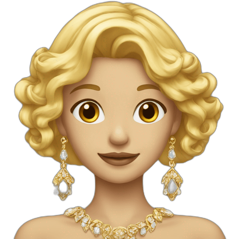 golden_haired girl with jewelry emoji