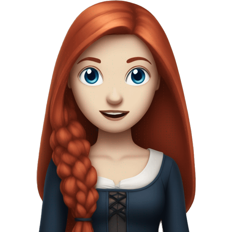 vampire girl with straight red hair and blue eyes, fair skin emoji