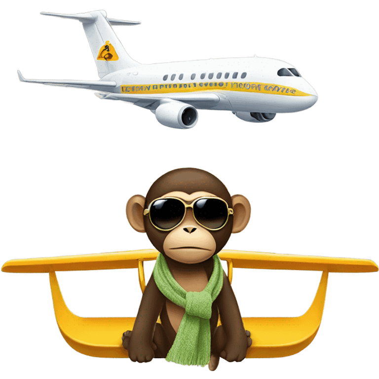 Airplane with monkey  emoji