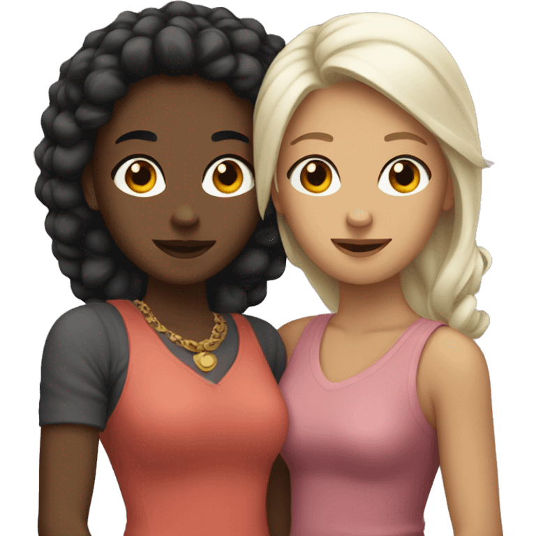 Interracial lesbian couple emoji