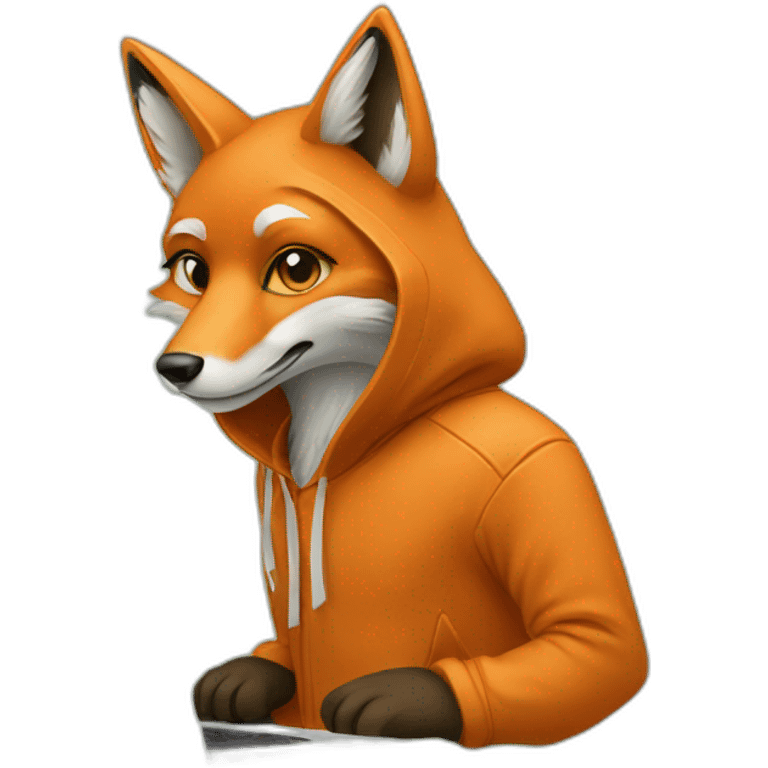 fox with hoodie and a macbook emoji