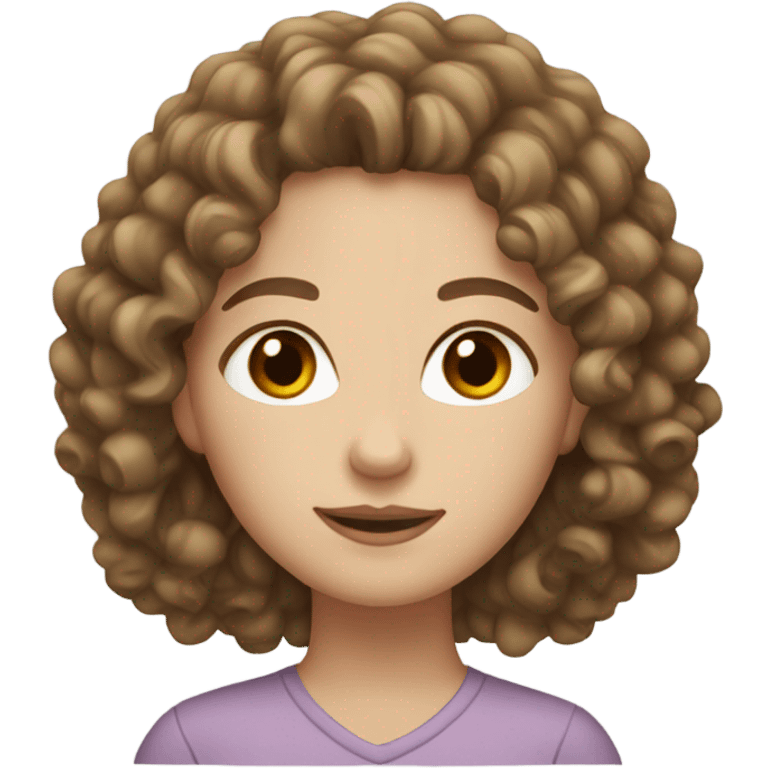 white girl with brown eyes and curly hair emoji