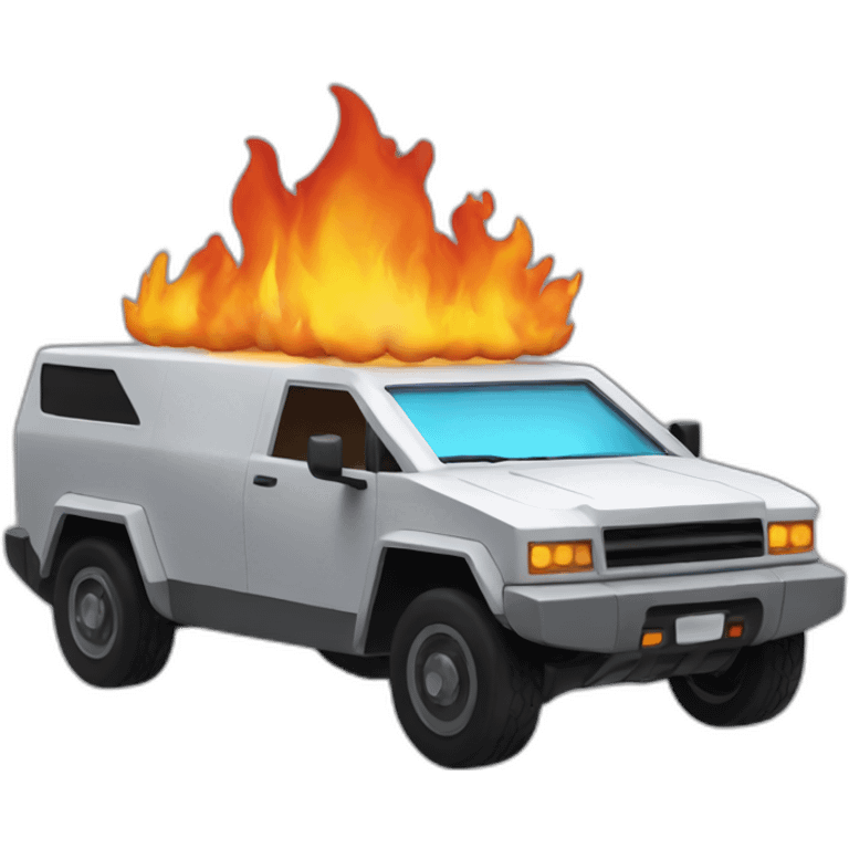 cybertruck on fire emoji