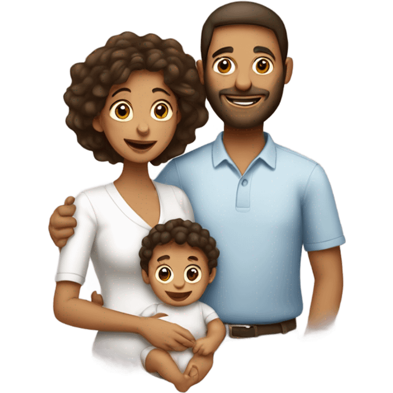 a family of a mother, a father and a Jewish baby emoji