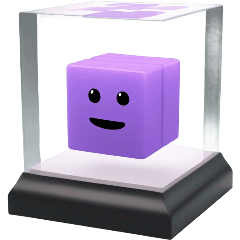 abs cubes inside a glass cube on a stand emoji