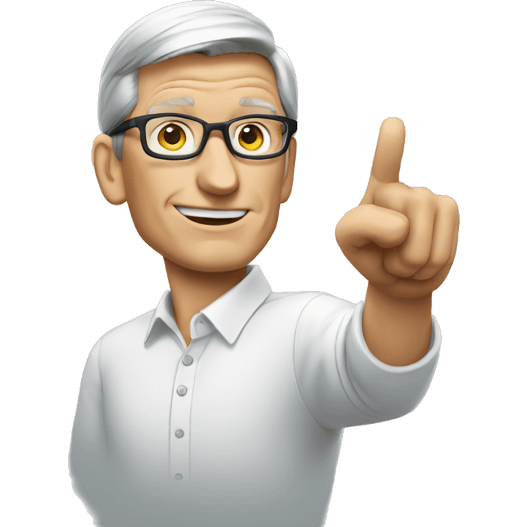 Tim Cook pointing  emoji