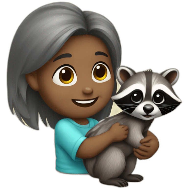 Baby Racoon with Human emoji