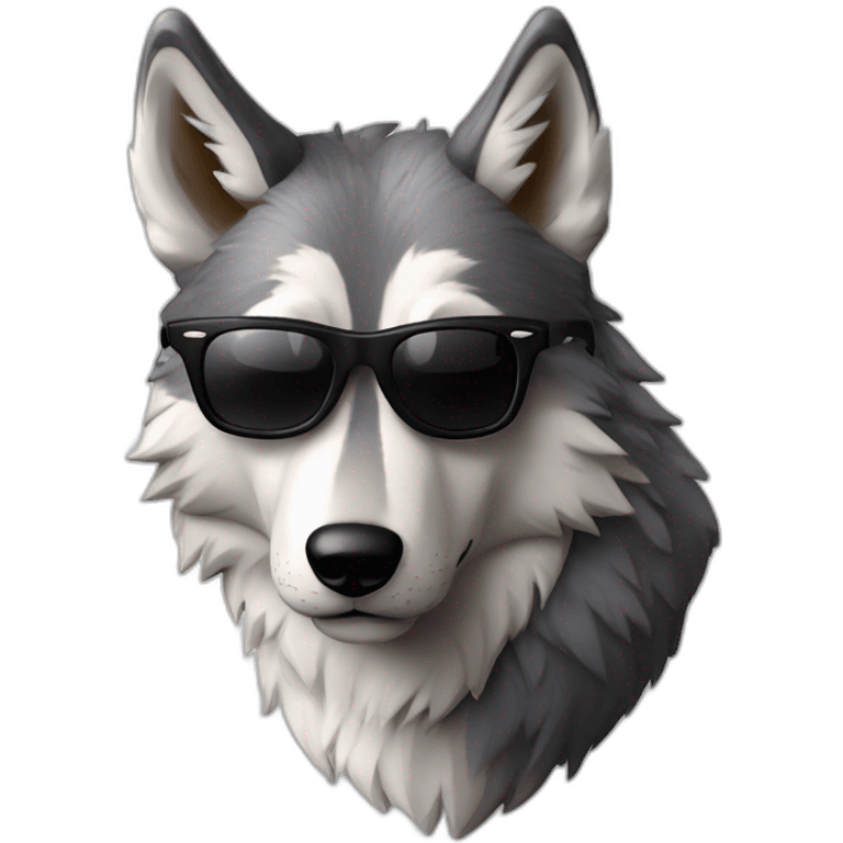 Loup blanc lunettes de soleil noir style Rayban emoji