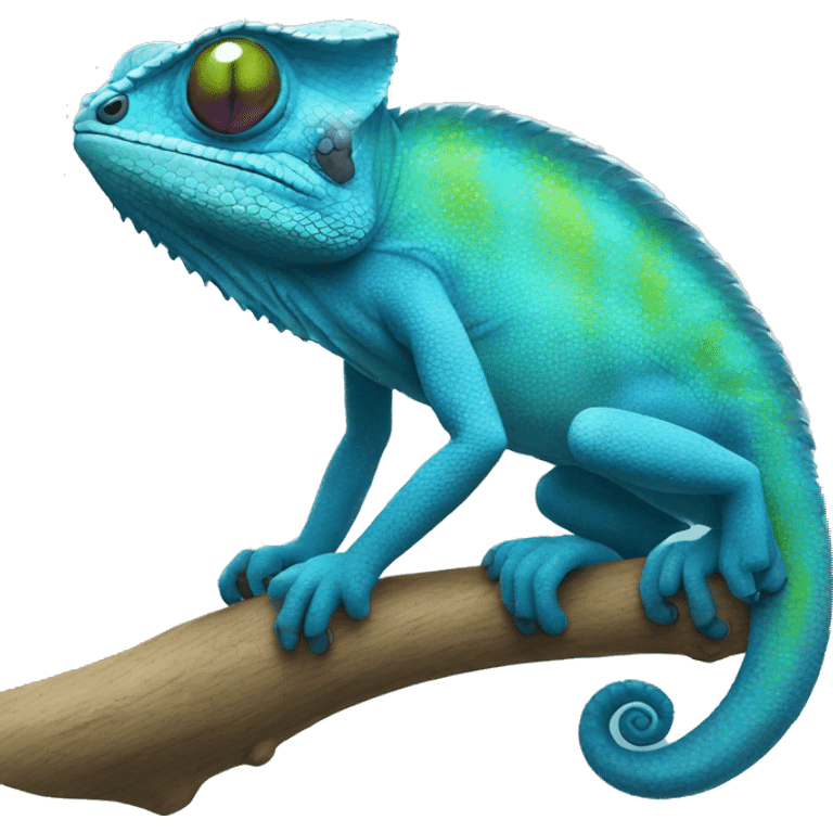 blue chameleon emoji