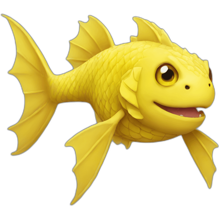 Yellow fish dragon emoji