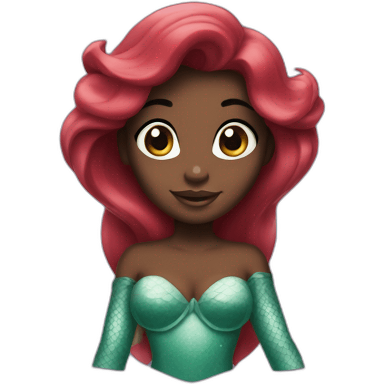 Ariel little mermaid with dark skin emoji