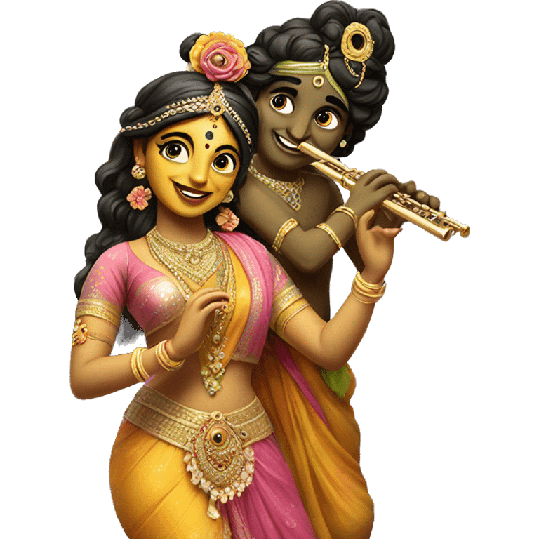 Radha krishna with flute emoji